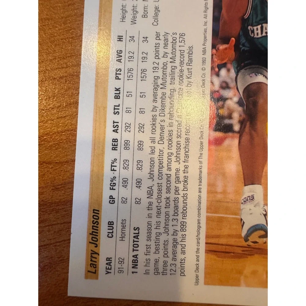 1992-93 Upper Deck Larry Johnson P4 McDonald's NBA Promo Card Lot‎ of 7 Hornets